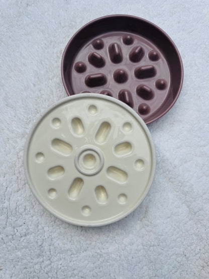 Ceramic Dotted Delight Slow Feeder Bowl