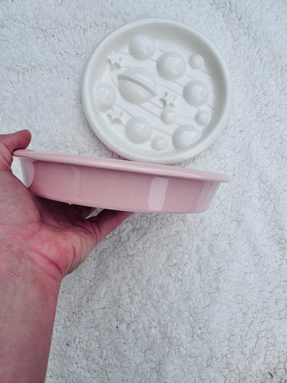 Ceramic Cosmos Slow Feeder Bowl