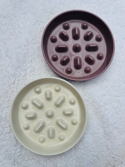 Ceramic Dotted Delight Slow Feeder Bowl