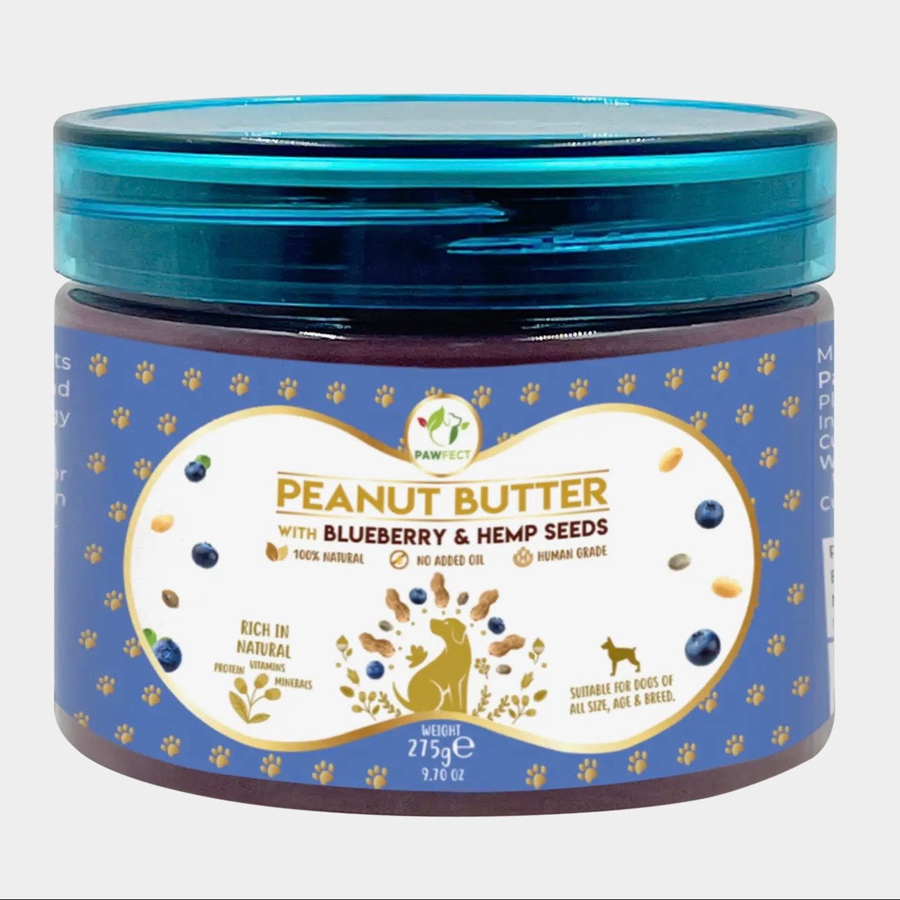 Peanut Butter With Blueberries & Hemp Seeds