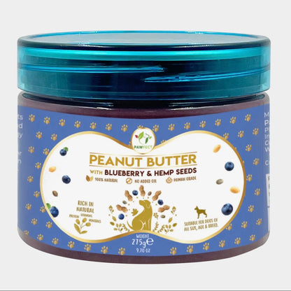 Peanut Butter With Blueberries & Hemp Seeds