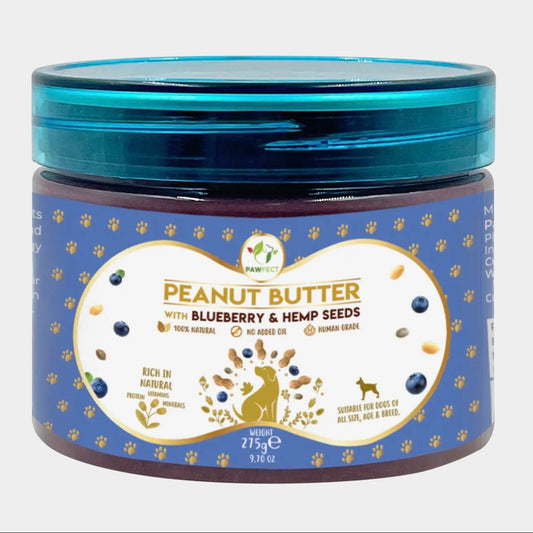 Peanut Butter With Blueberries & Hemp Seeds