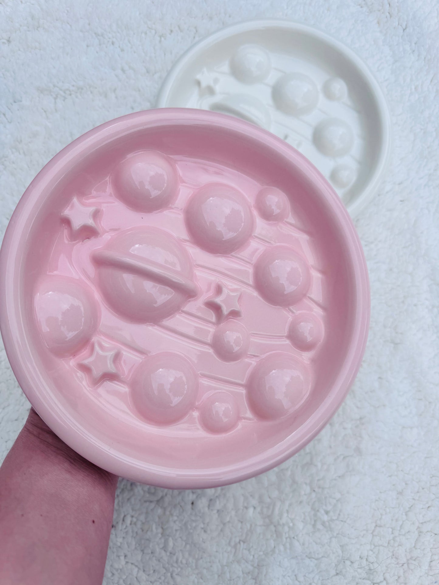 Ceramic Cosmos Slow Feeder Bowl