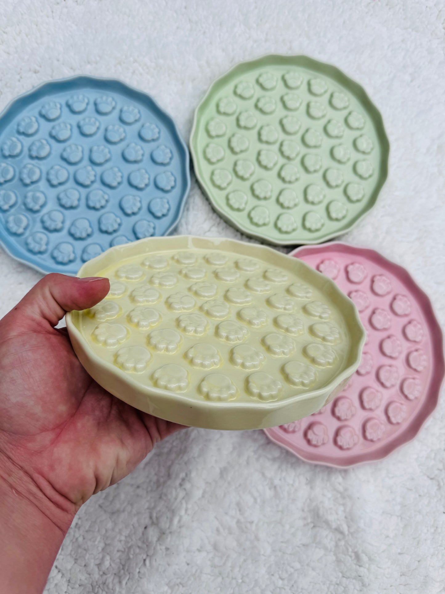 Ceramic Paw Plate Slow Feeder