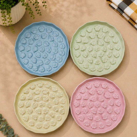 Ceramic Paw Plate Slow Feeder