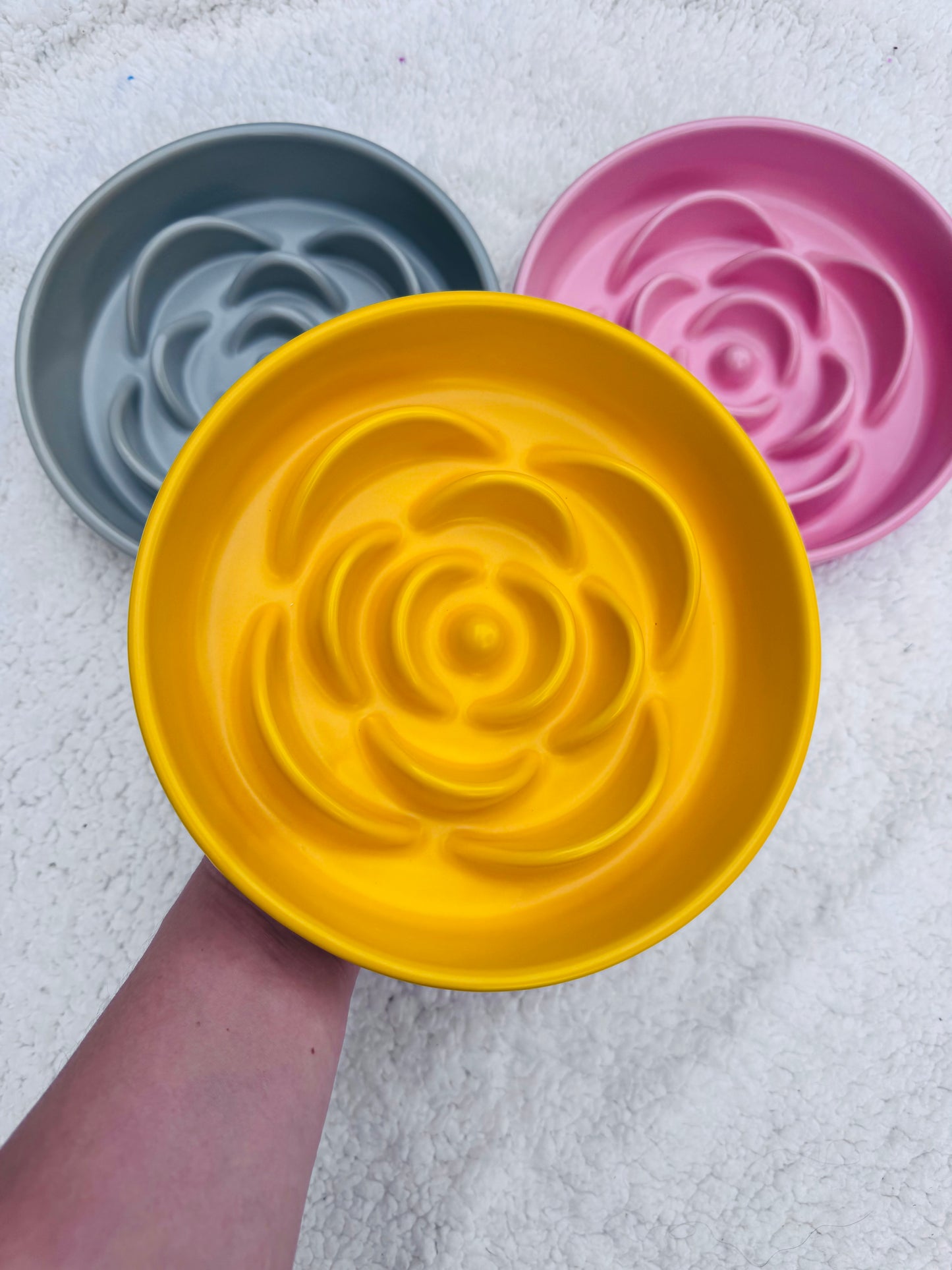 Ceramic Mystic Rose Slow Feeder Bowl