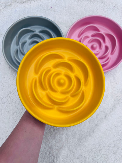 Ceramic Mystic Rose Slow Feeder Bowl