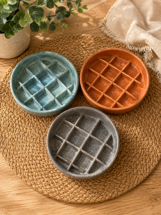 Ceramic Waffle Slow Feeder Bowl