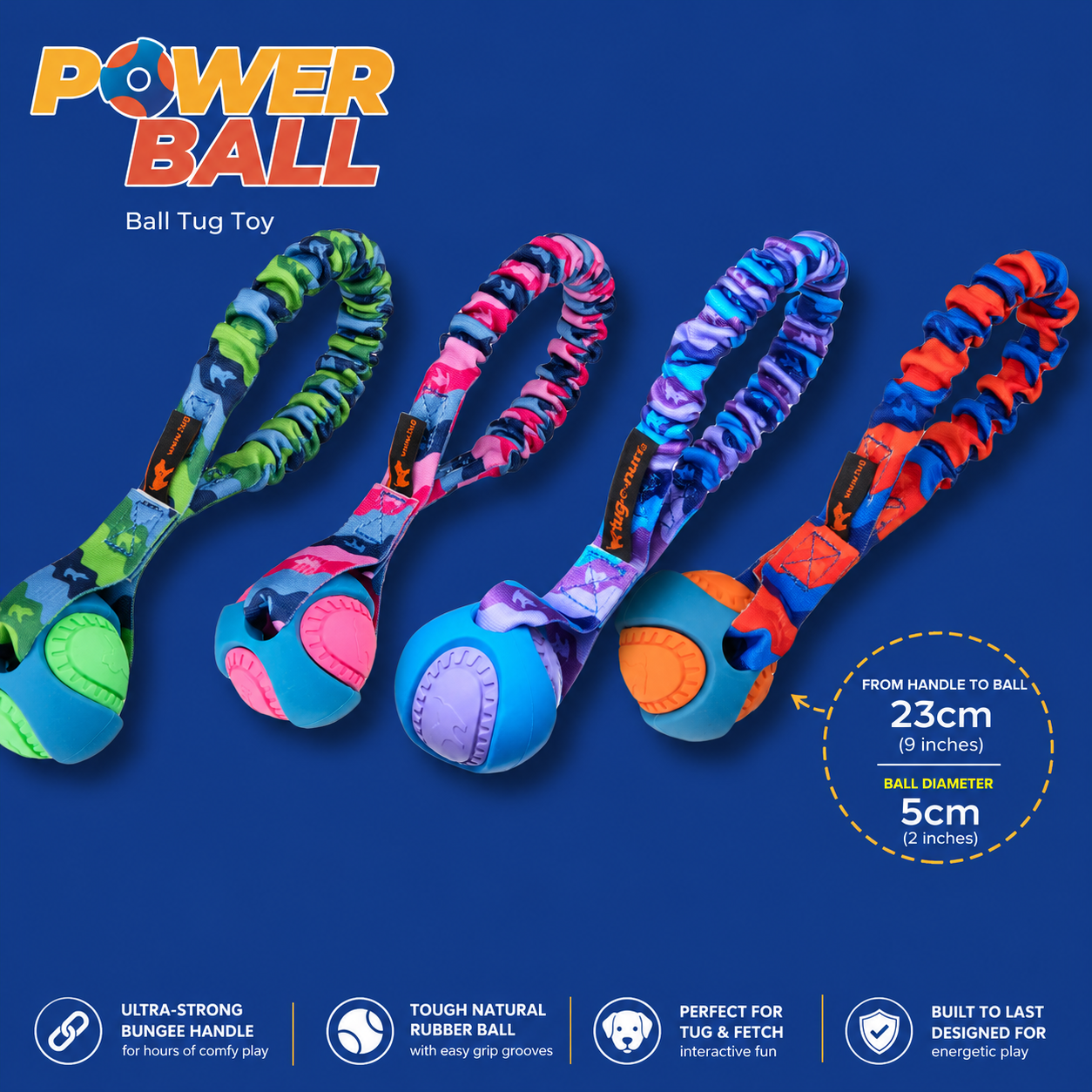 Pocket Size Power Ball Bungee, Tug-E-Nuff Range