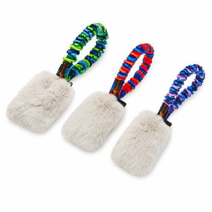 Faux Fur Pocket Size Squeaky Bungee, Tug-E-Nuff Range