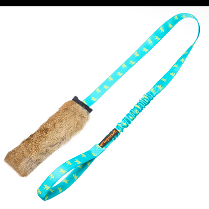 Rabbit Fur Long Line Squeaky Bungee, Tug-E-Nuff Range