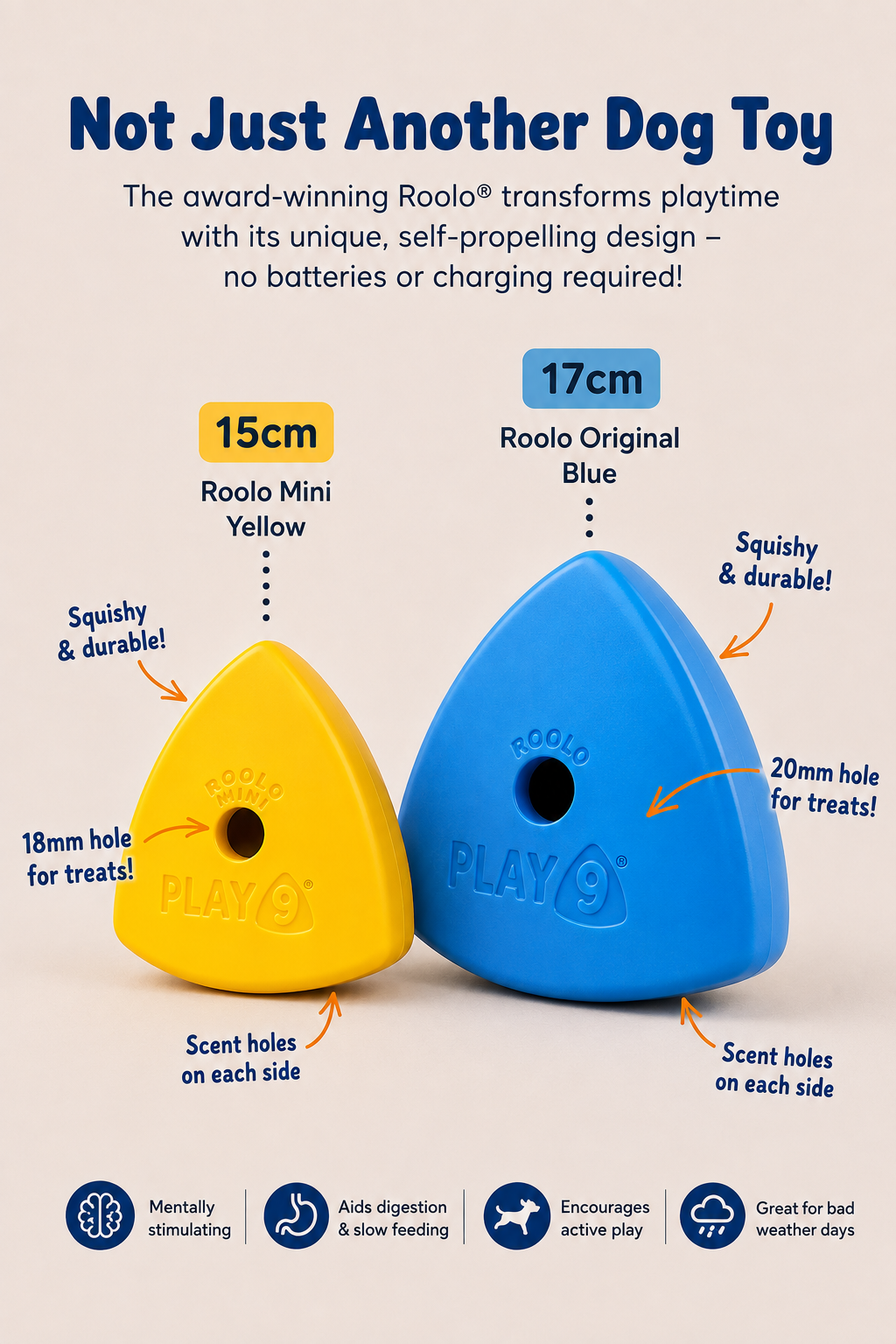 The Roolo Dog Treat Dispenser-Small & Large