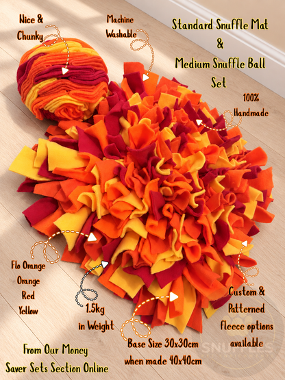 Custom Coloured Snuffle Mat & Medium Snuffle Ball Matching Set
