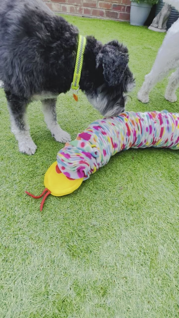 Large Multicolor Snuffle Snake Dog Treat Puzzle Mental Stimulation